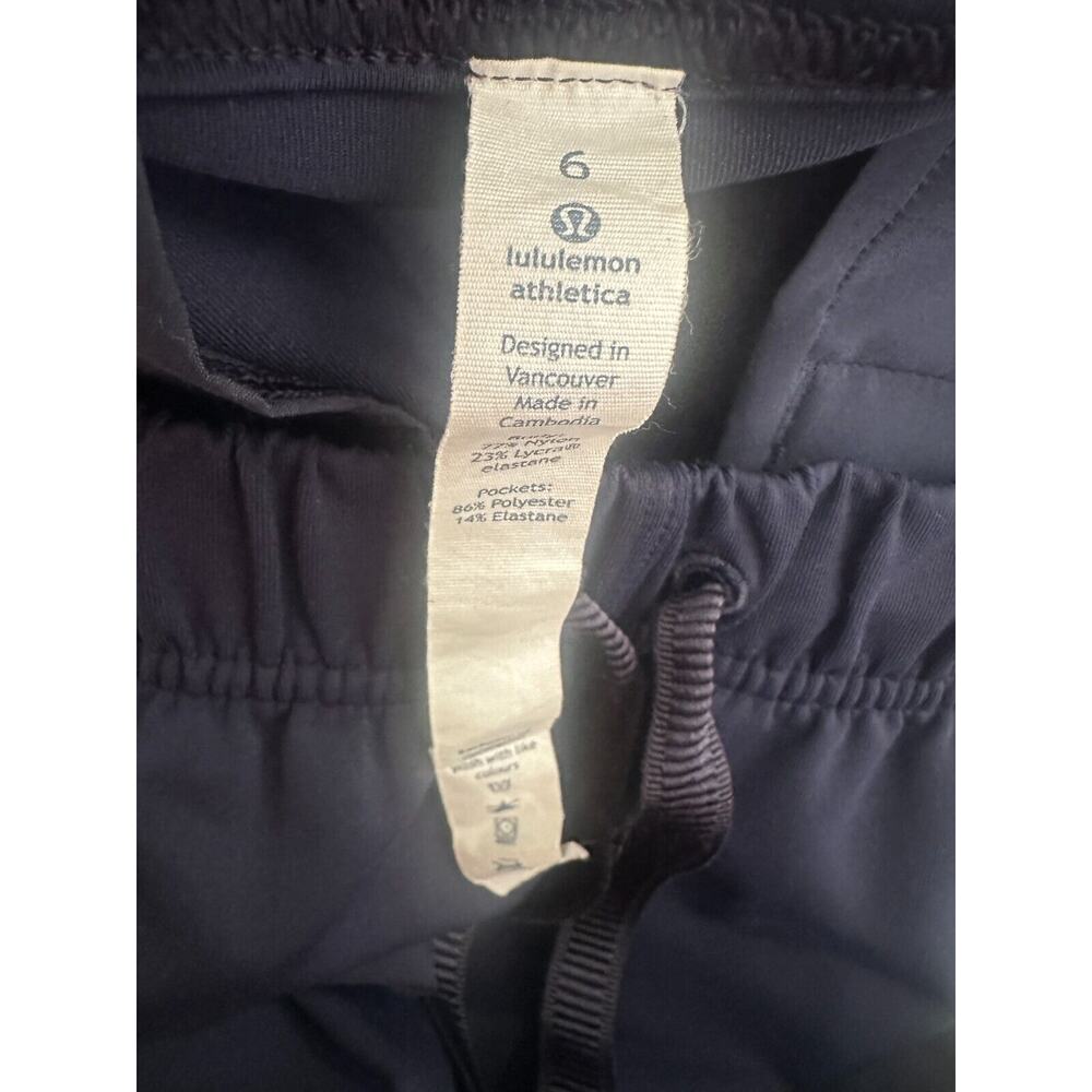 Lululemon Trouser Pants Navy Blue Drawstring Elastic Waist Back Pockets Size 6 - Picture 4 of 9